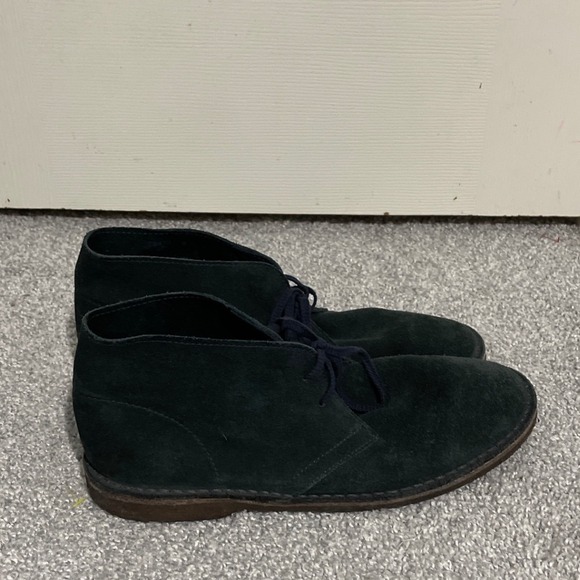 J. Crew Men's Sz 9 Macalister Navy Gum Sole Desert Chukka Boots Suede Leather
